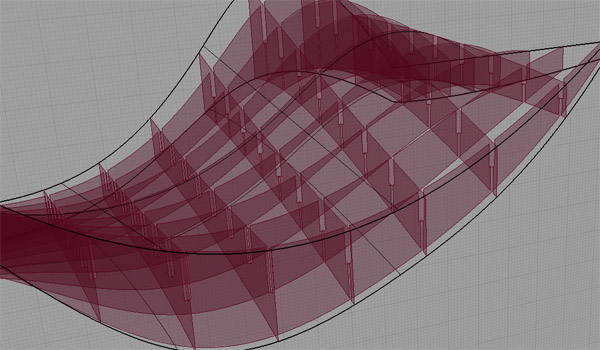 Interlocking Structure Between Two Surfaces parametric-surface, structure