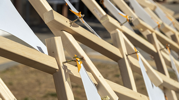 closeup view of the reciprocal structure